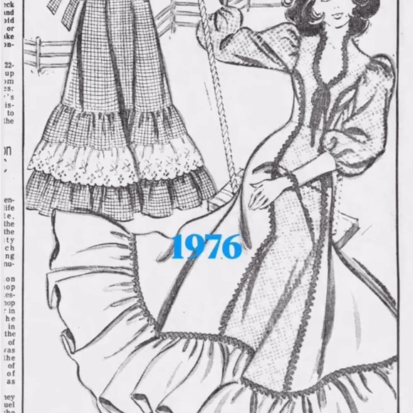 VTG 1970s Gunne Sax by Jessica Maxi Dress Small Lace Sleeves Ivory + Blue Velvet - Picture 16 of 16